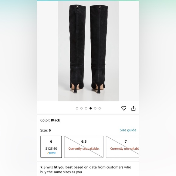 NIB Sam Edelman Lillia black suede boots 6.5 - Picture 6 of 10